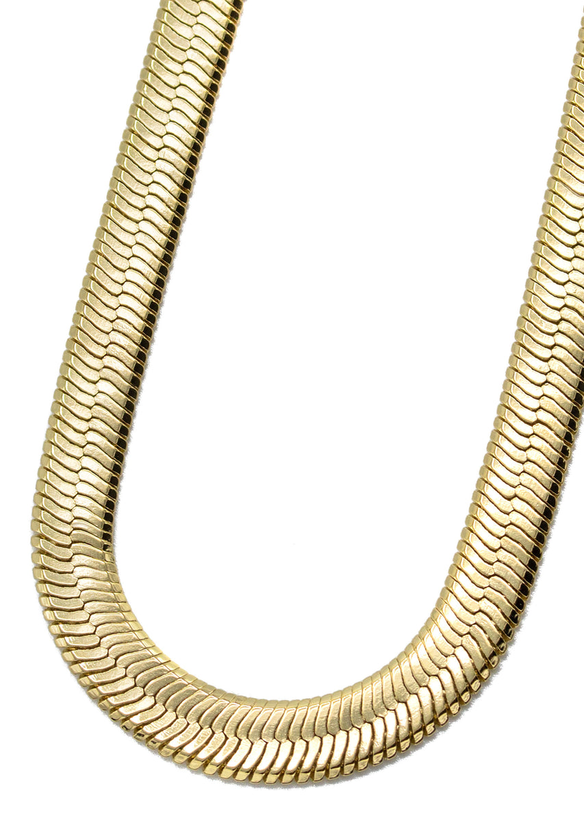 Mens Gold Herringbone Link Chain
