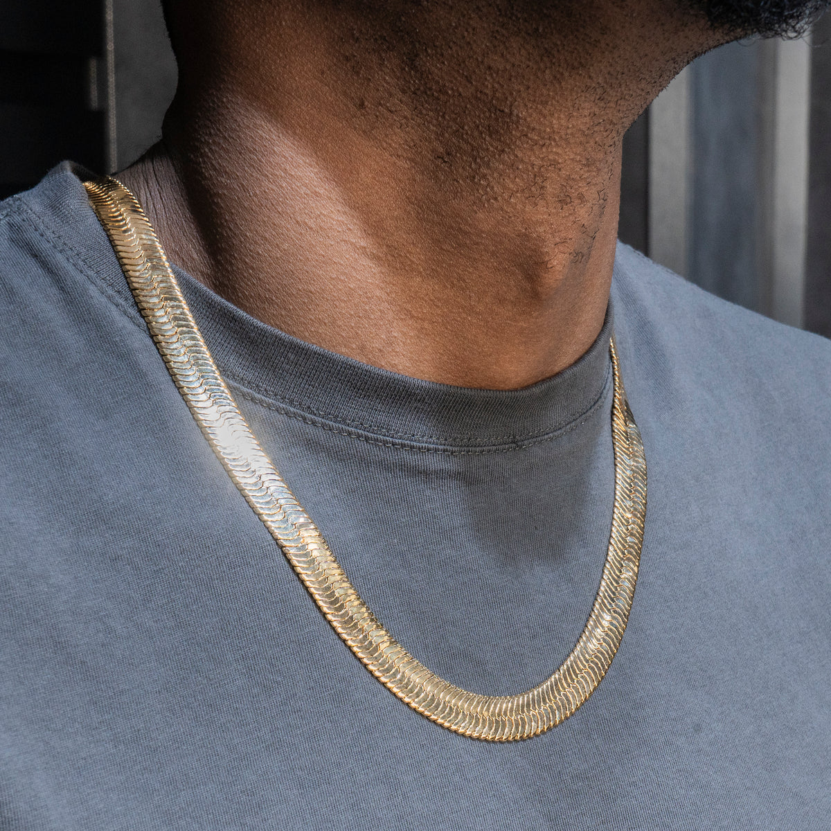 Herringbone Necklace 14k Men's Herringbone Necklace Herringbone