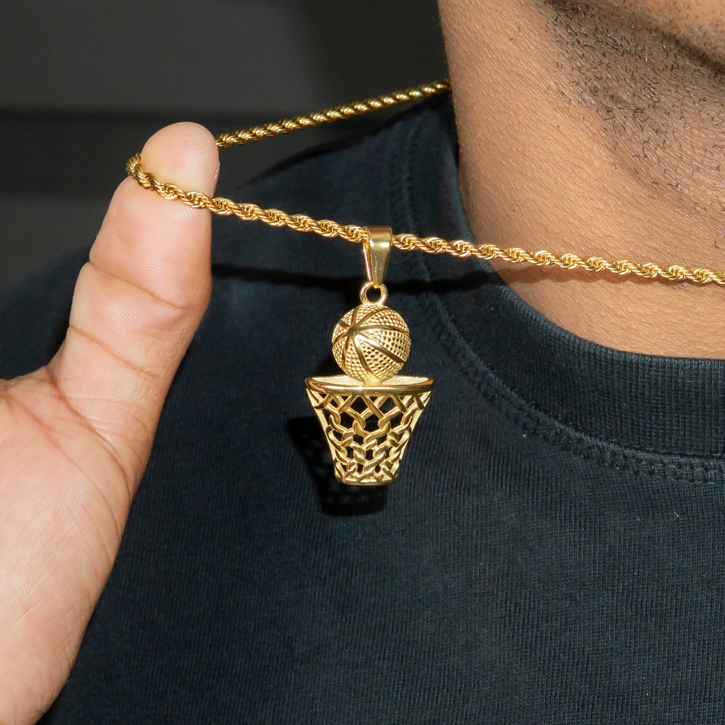 Mens Jewelry 14K Gold Basketball Necklace Grams