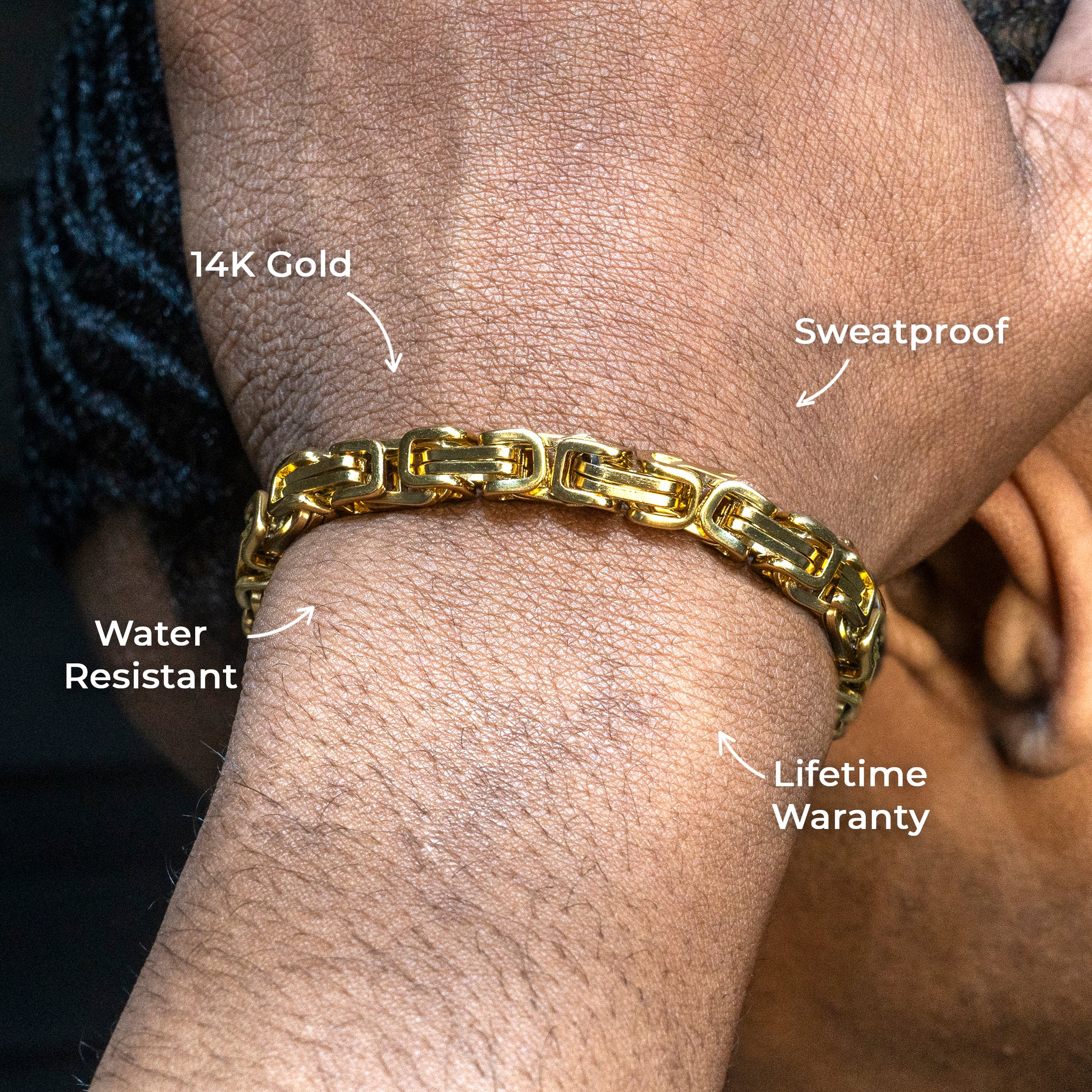 Gold Jewelry - 14K Gold Byzantine Bracelet