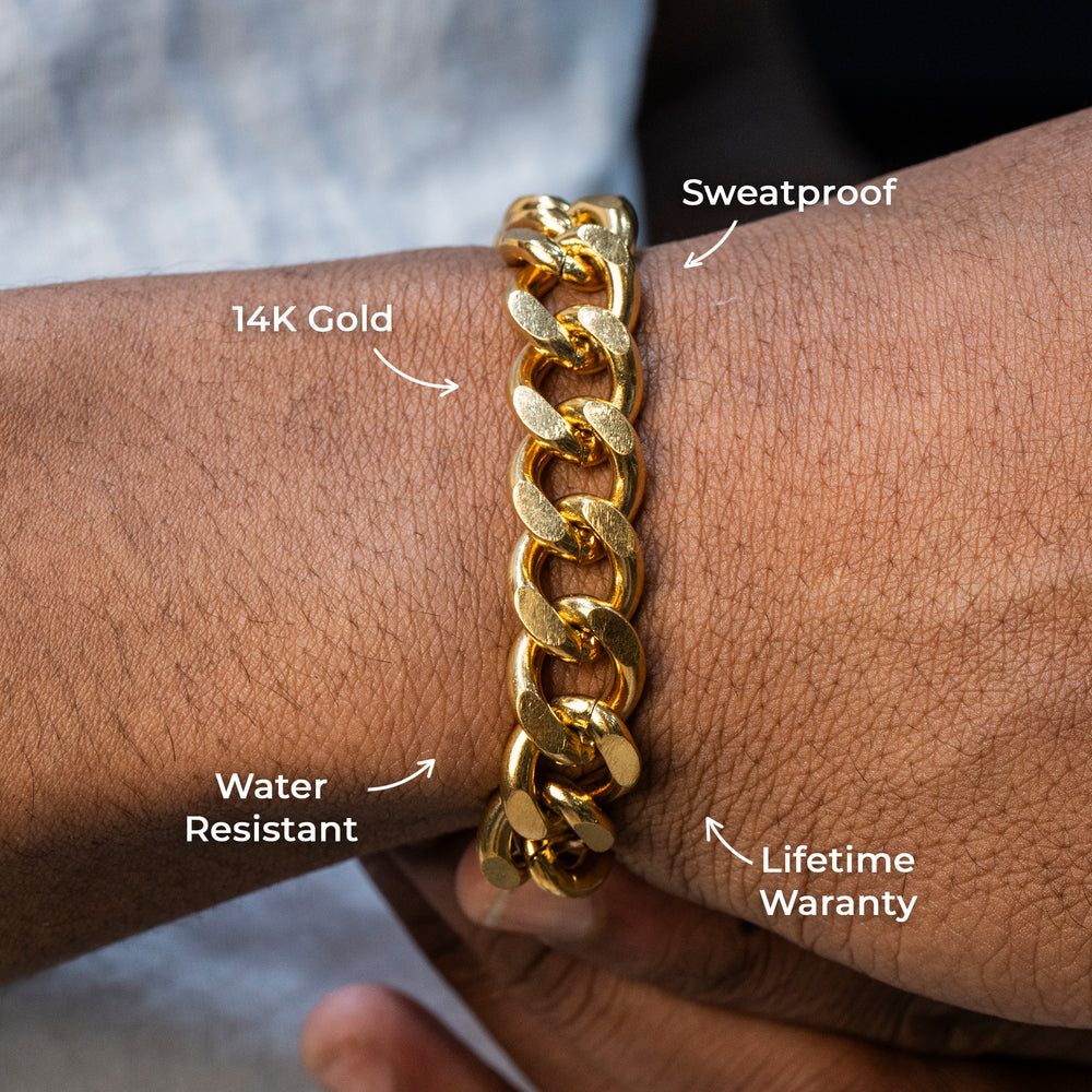 Gold Jewelry -  Gold Curb Bracelet