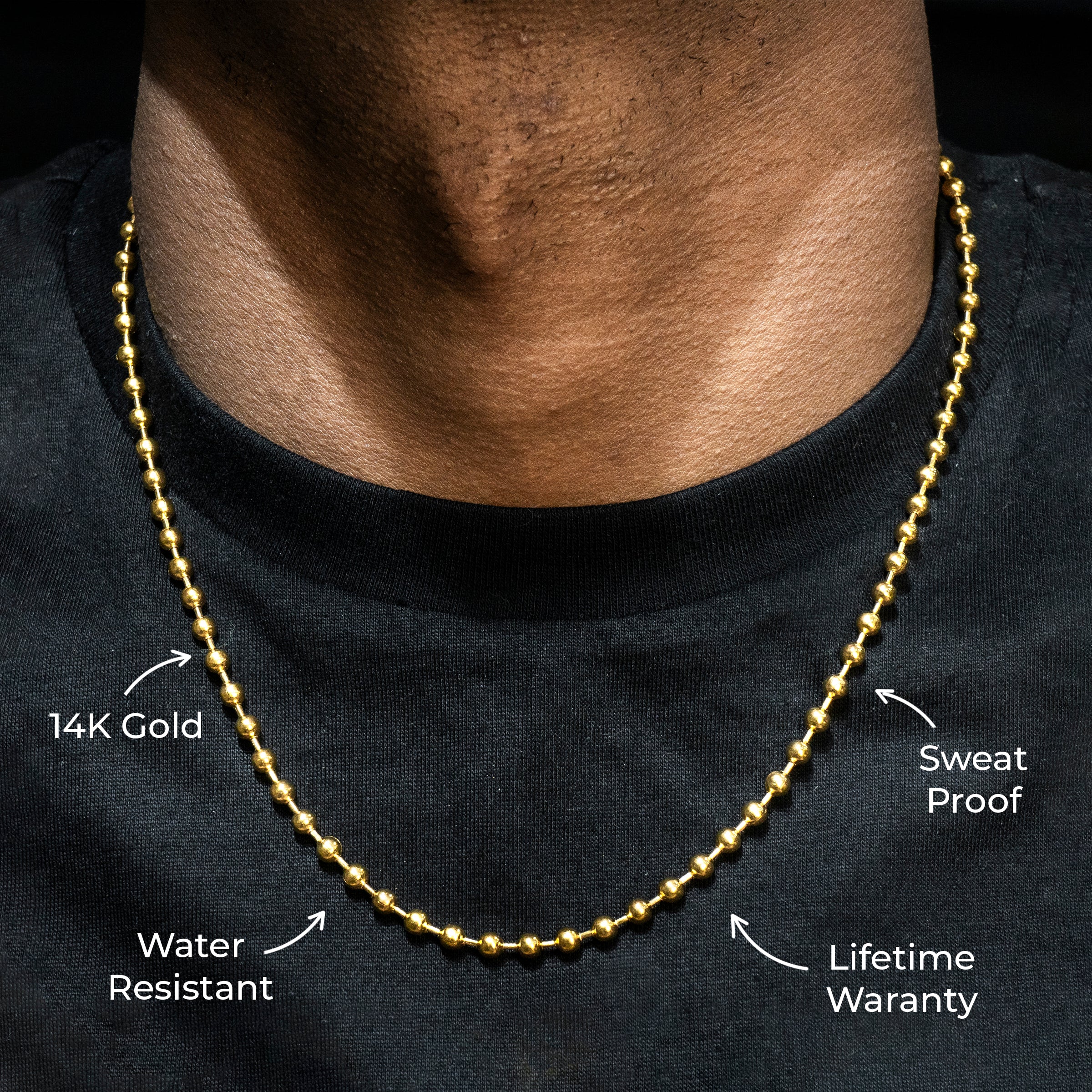 Dog Tag | Mens Dog Tag Necklace | Gold Urban