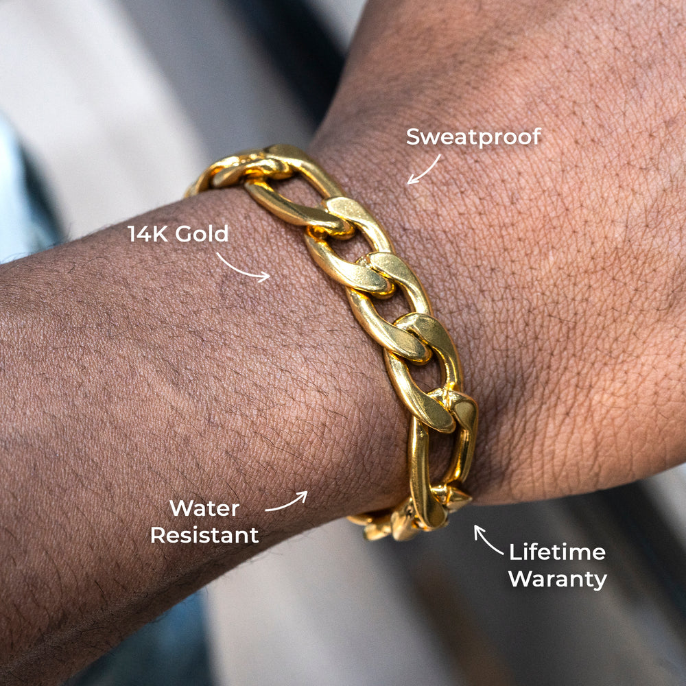 Gold Jewelry -  Gold Figaro Bracelet