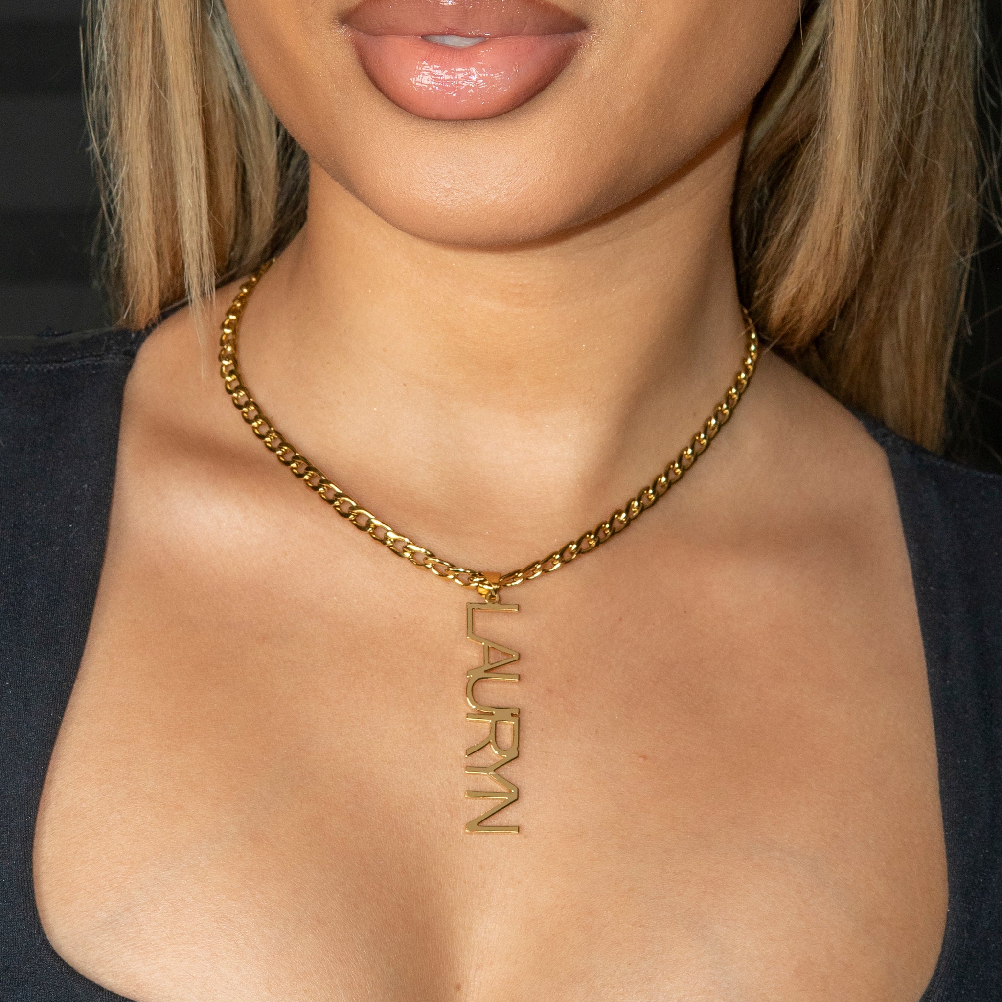 Gothic M Jewelers Name Necklace Women Jewelry Gold Name Necklace