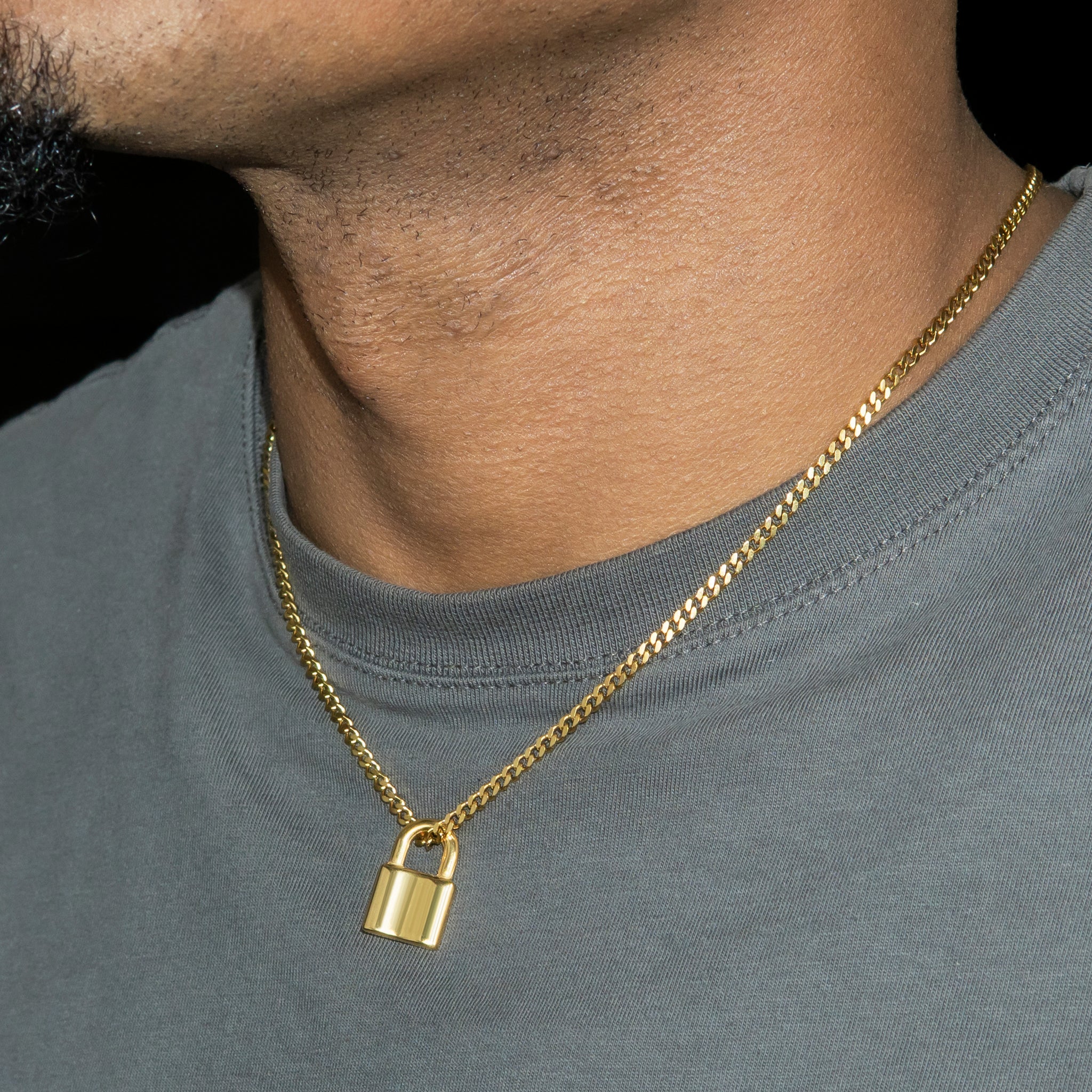 Jewelry Solid Gold Lock Pendant 14k Gold Gold Lock Choker Gold