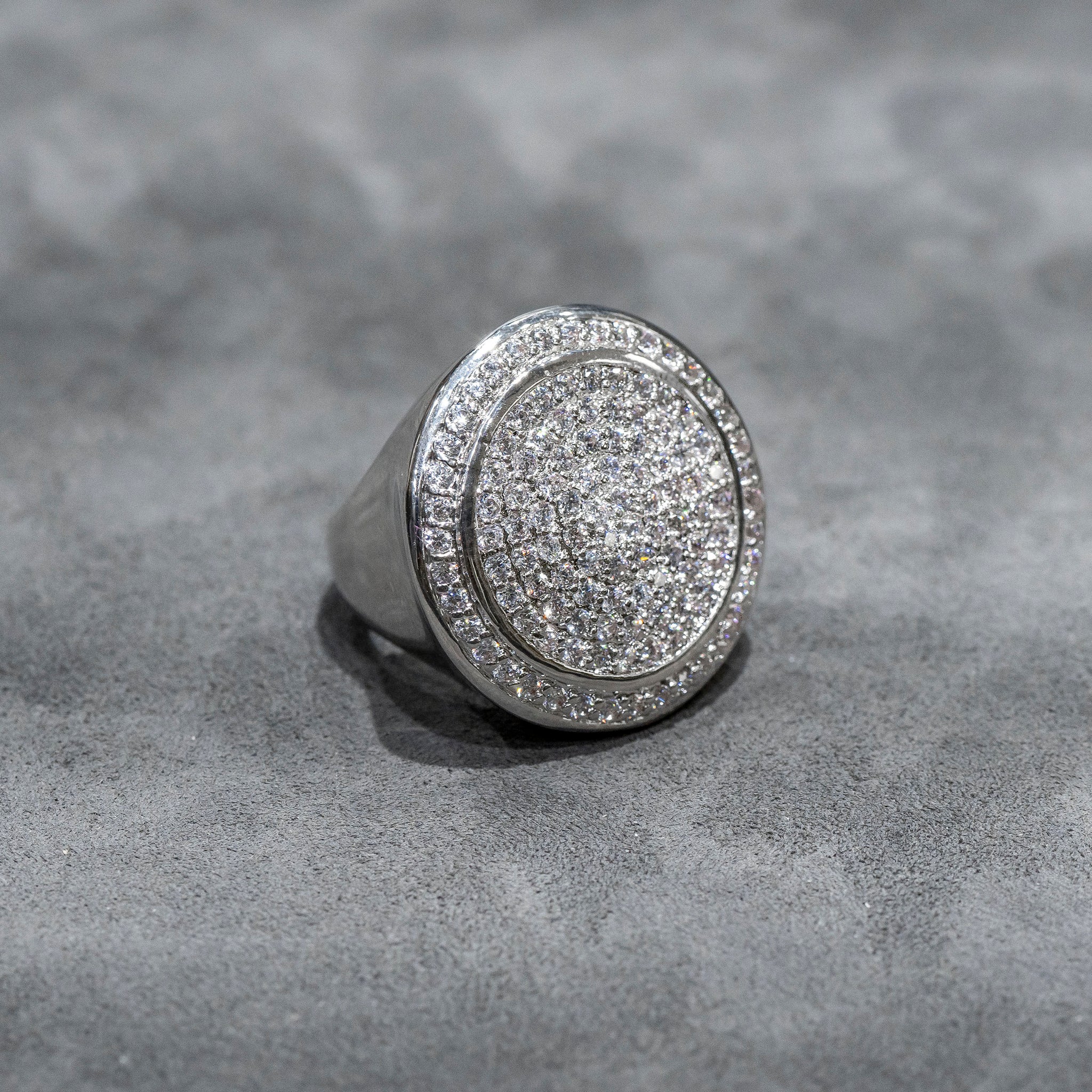 Bling It On: Men's Iced-Out 1.5ct CZ Pinky Ring – Big Round Cubic Zirconia, White Finish, Sizes 6-10