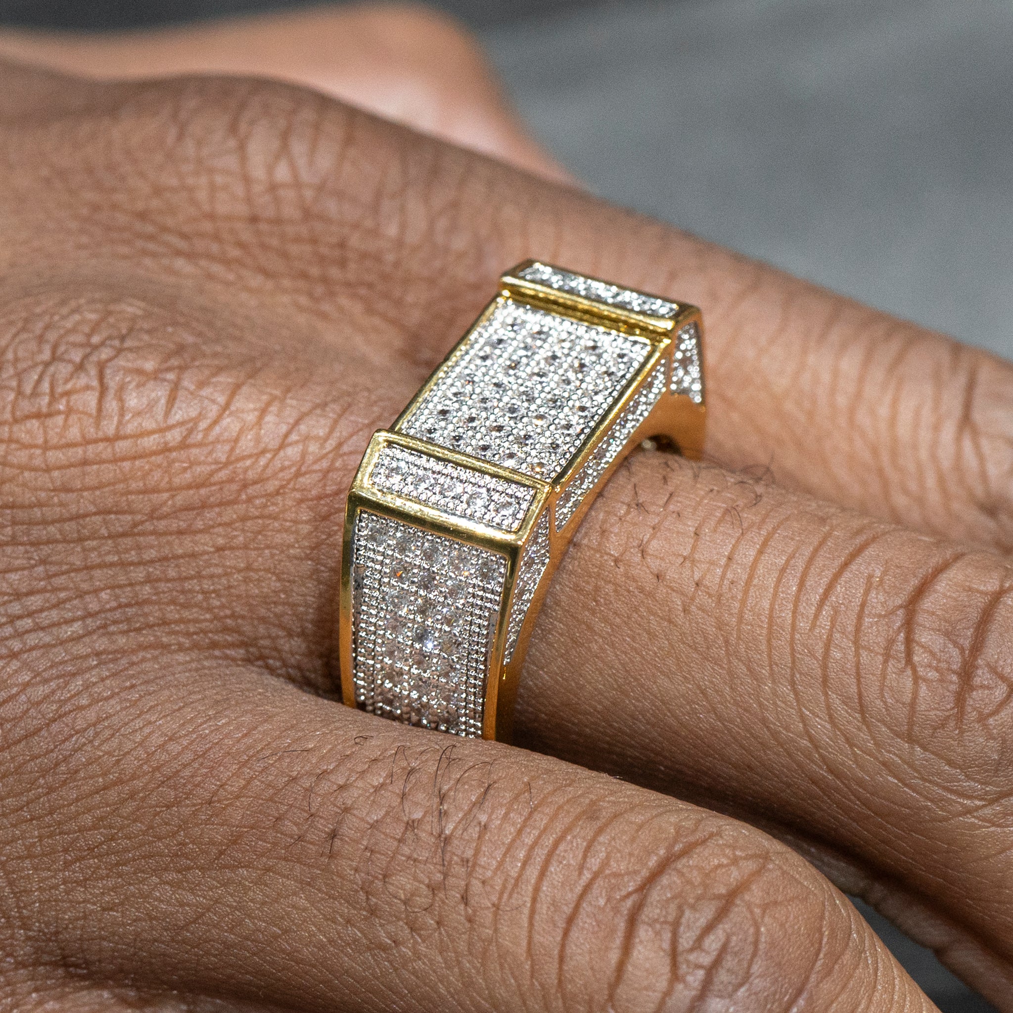 Mens Jewelry 14K Gold Iced Out VVS Pinky Ring Grams