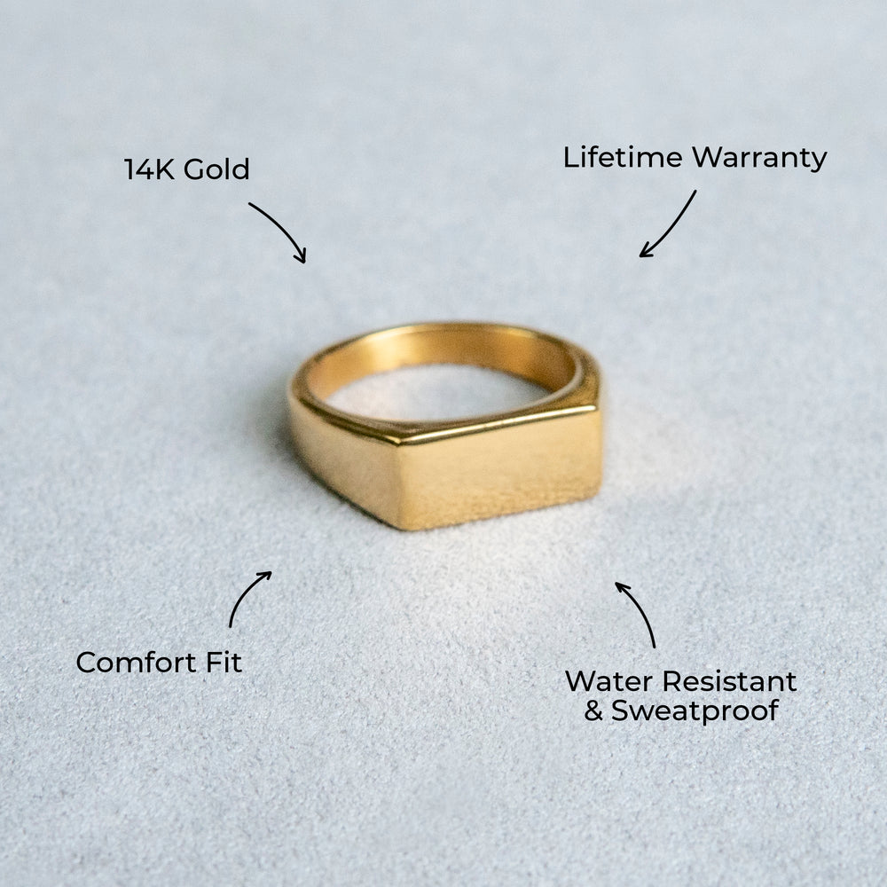 Mens Jewelry - Signet Gold Pinky Ring | 7 Grams