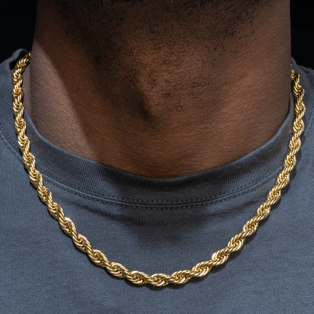 Right Left Rope Chain Mens Gold Chain Solid Rope – goldurban.com