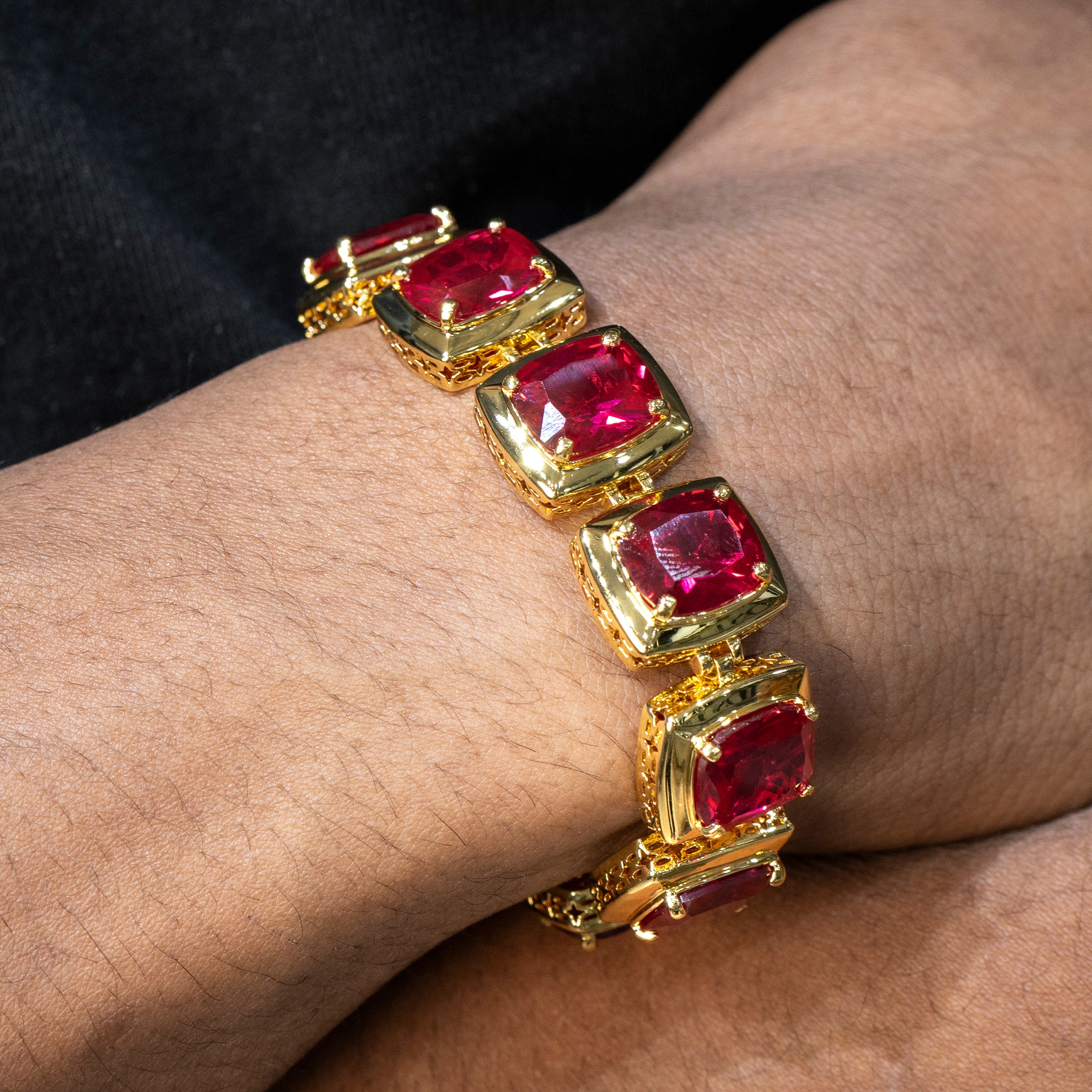 Mens Gold Ruby Bracelet goldurban