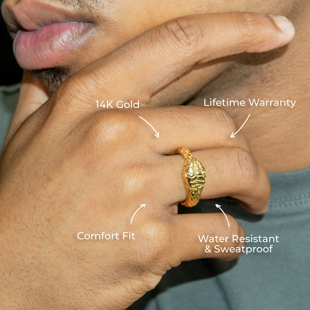 Mens Jewelry - Snake Gold Pinky Ring | 7.4 Grams
