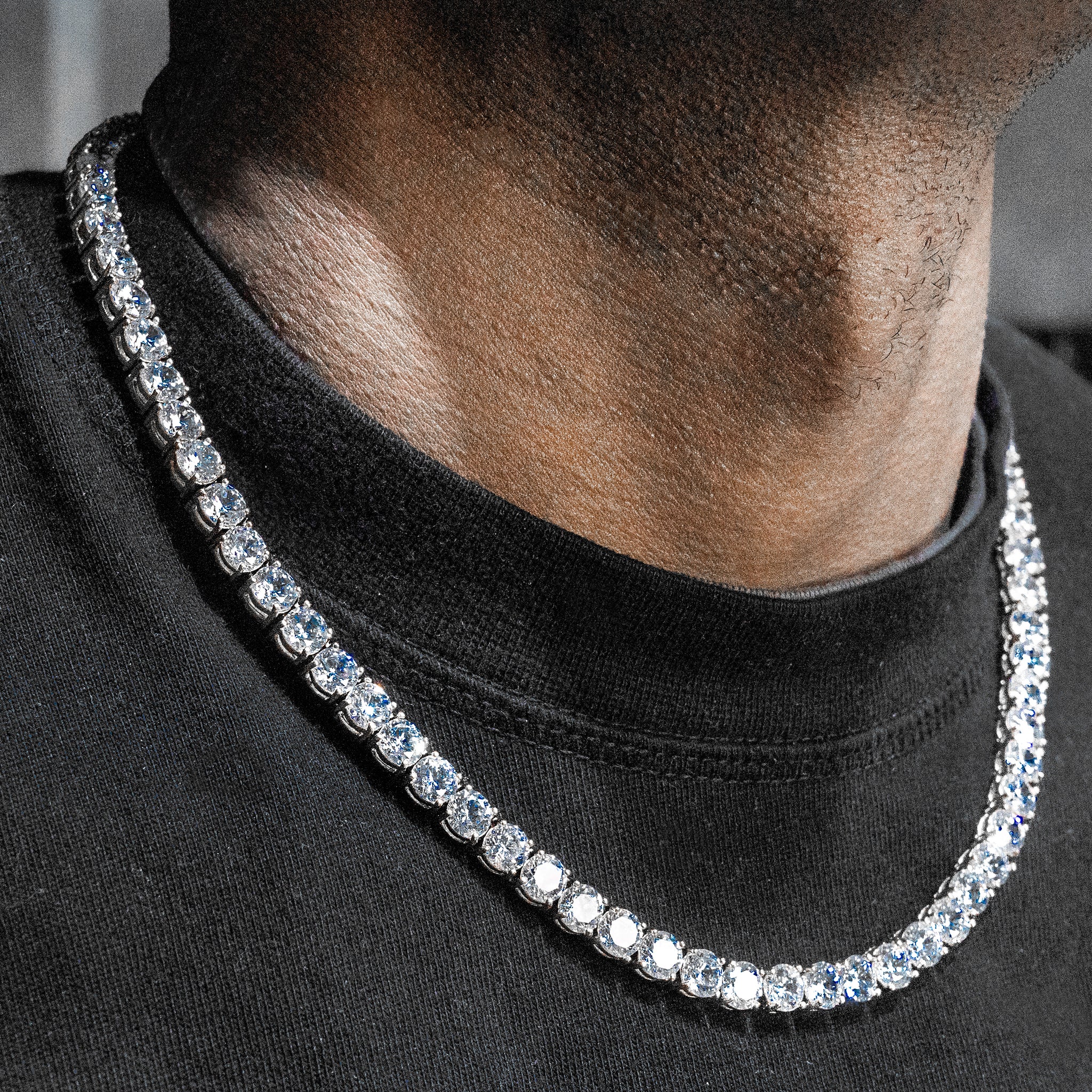 25mm Diamond shops Iced Out Two Row Spiked Chain Necklace w/ Bracelet