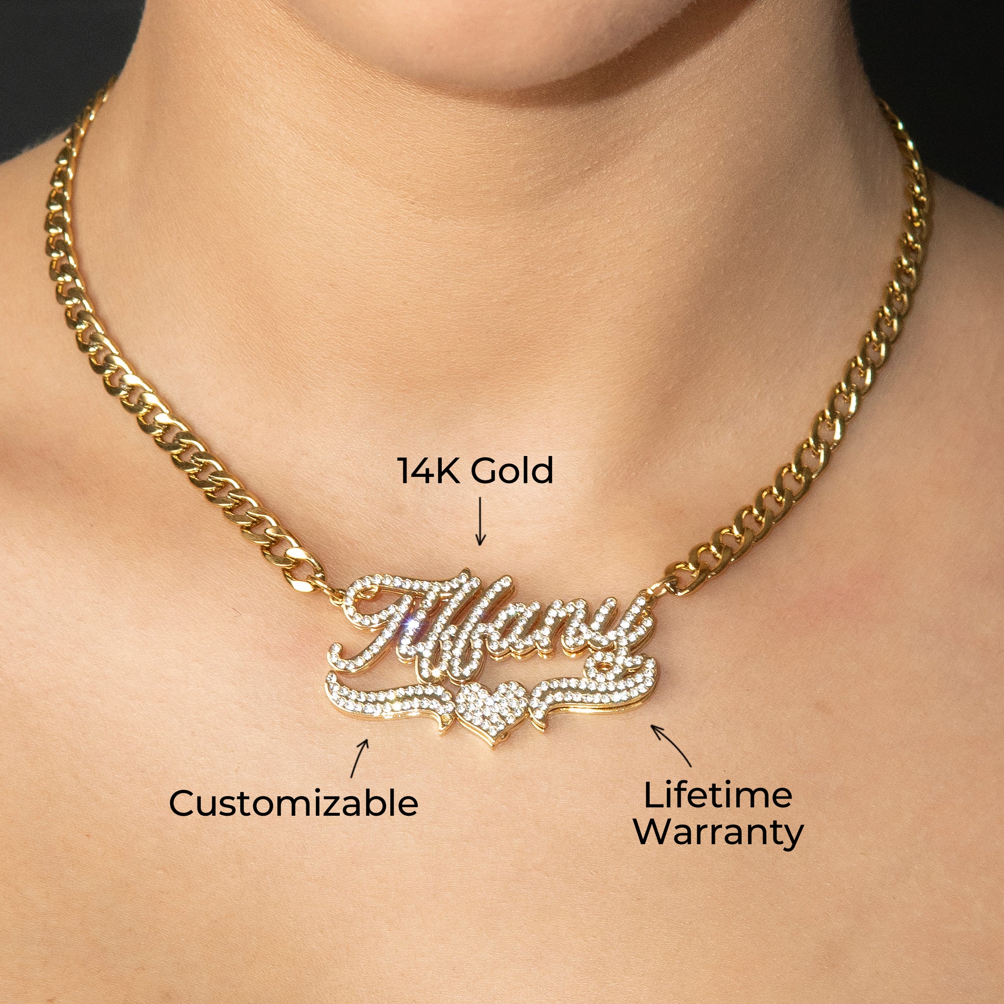 Women Jewelry - Iced Out VVS Name Necklace | Style # N35