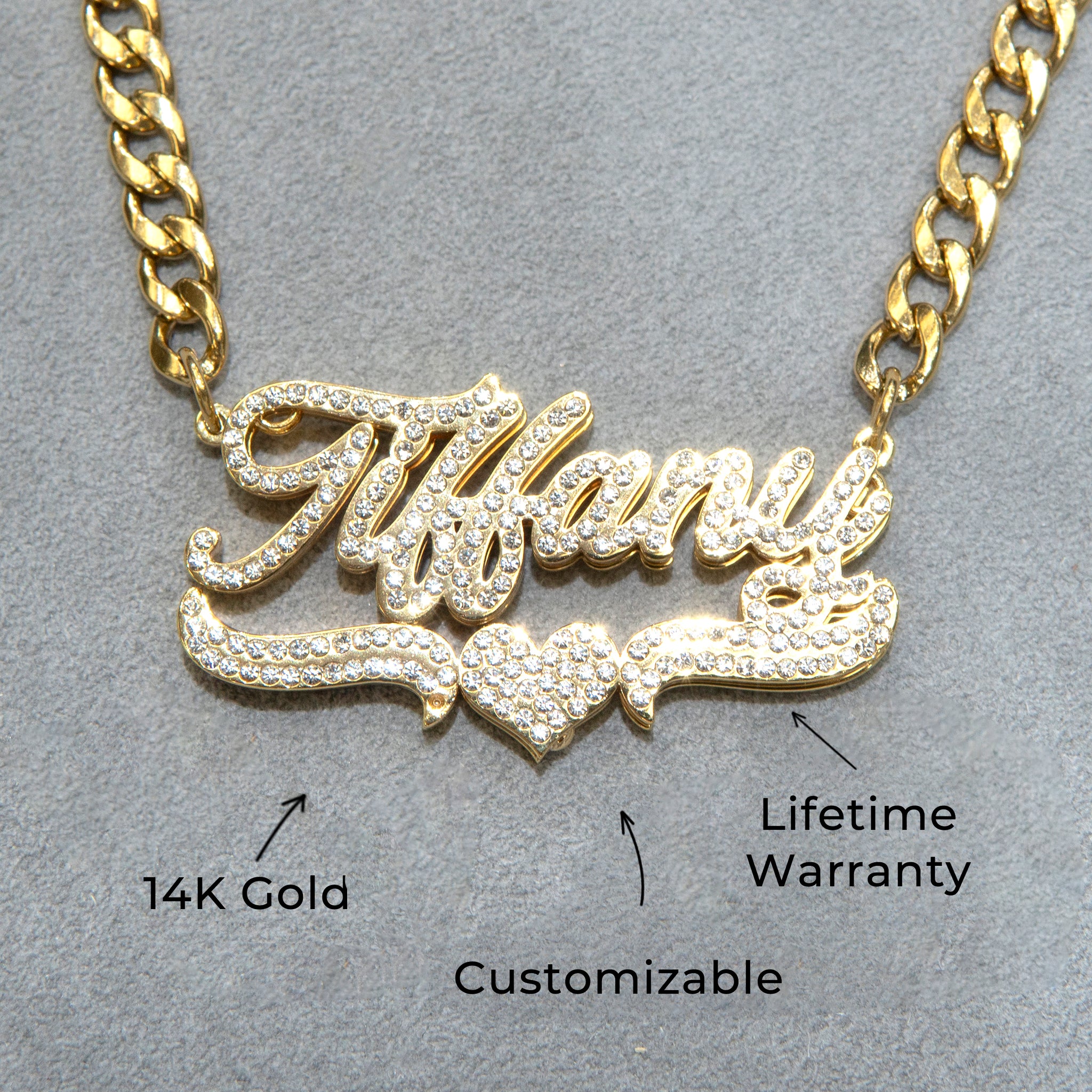 Women Jewelry - Iced Out VVS Name Necklace | Style # N35