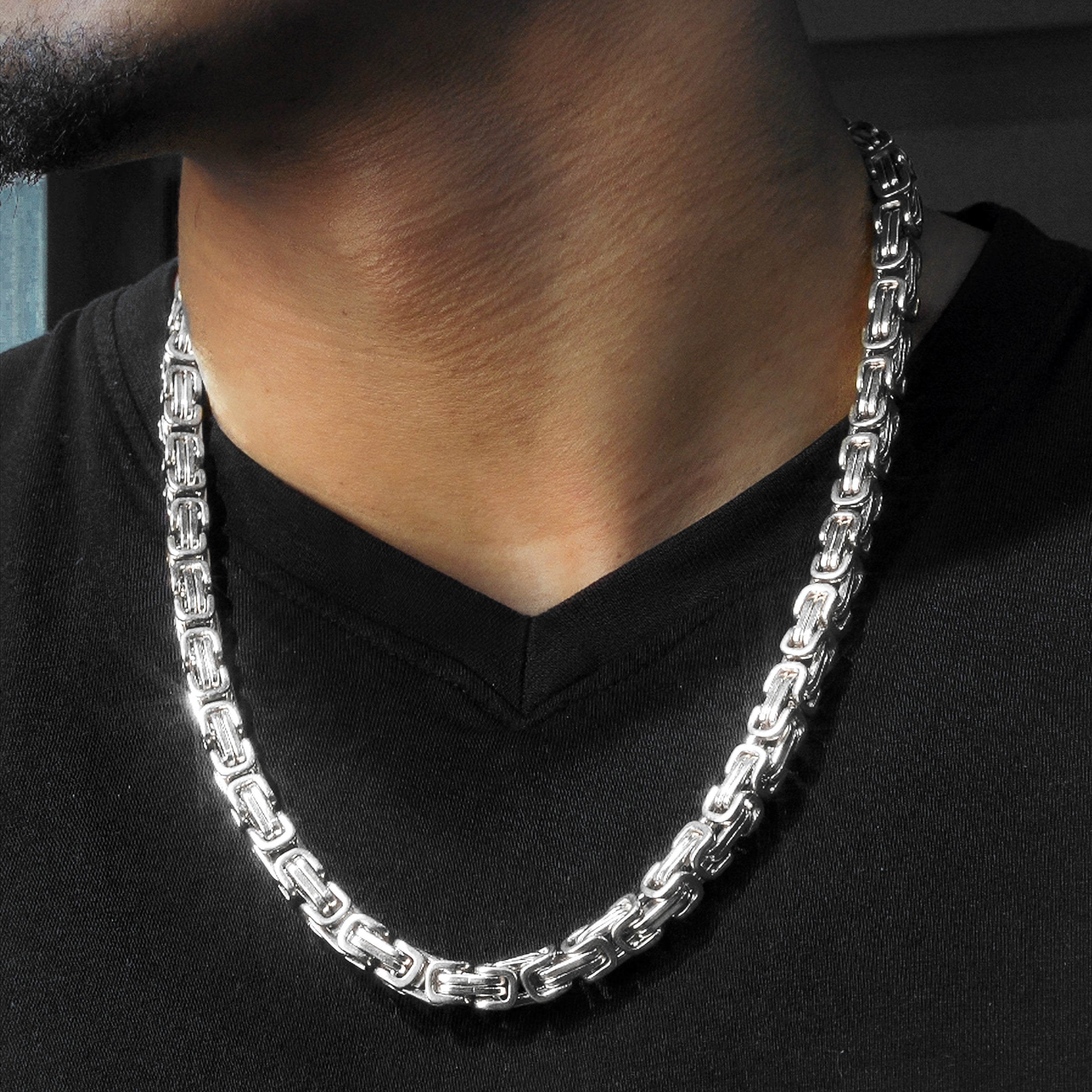 Real Gold Necklace Chains For Men Platinum Double Box Chain