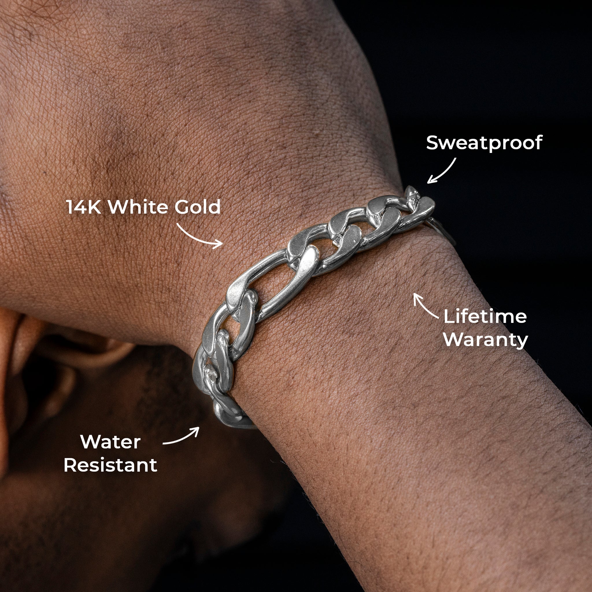 Figaro Chain Bracelet | Mens Figaro Bracelet | Gold Urban