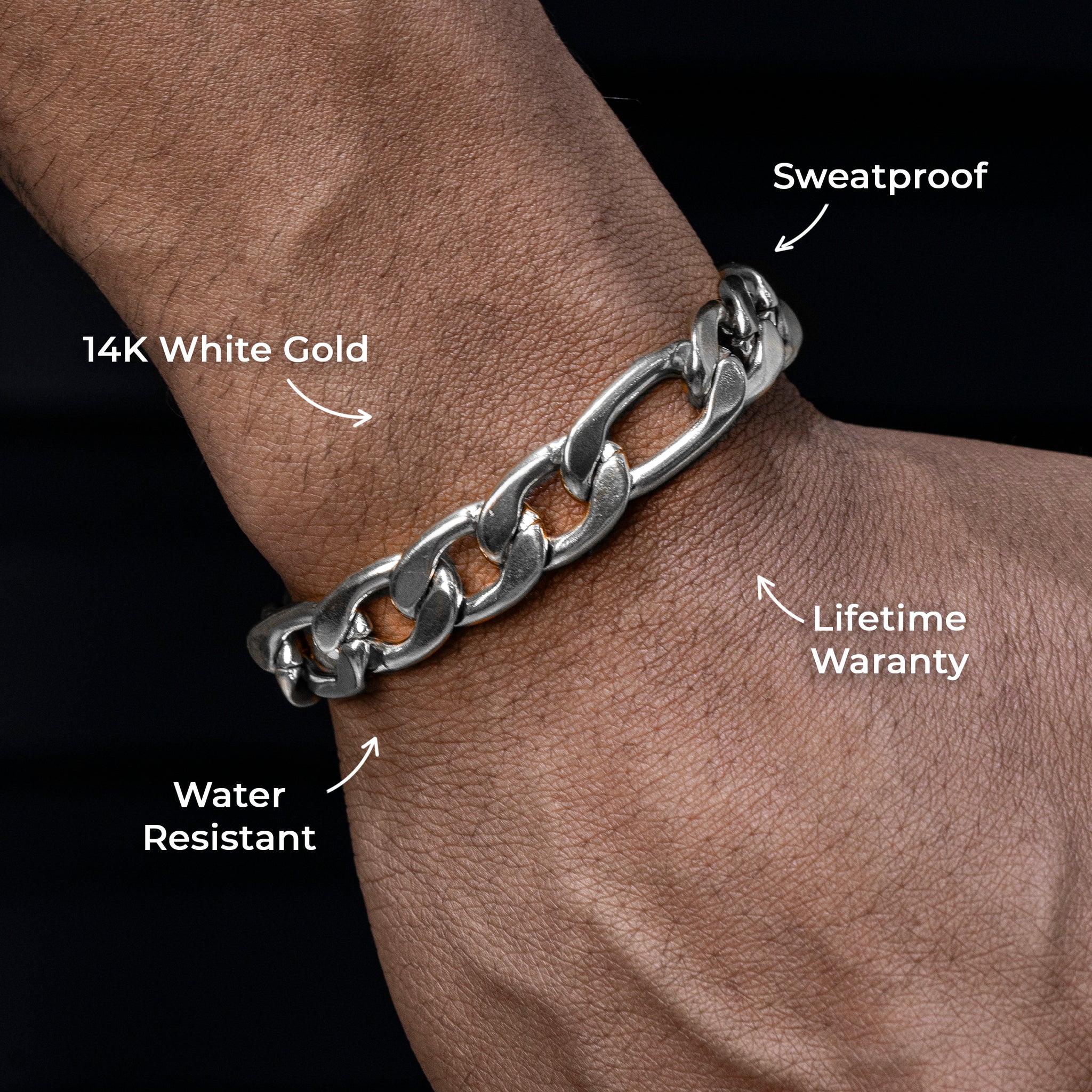 Figaro Chain Bracelet | Mens Figaro Bracelet | Gold Urban