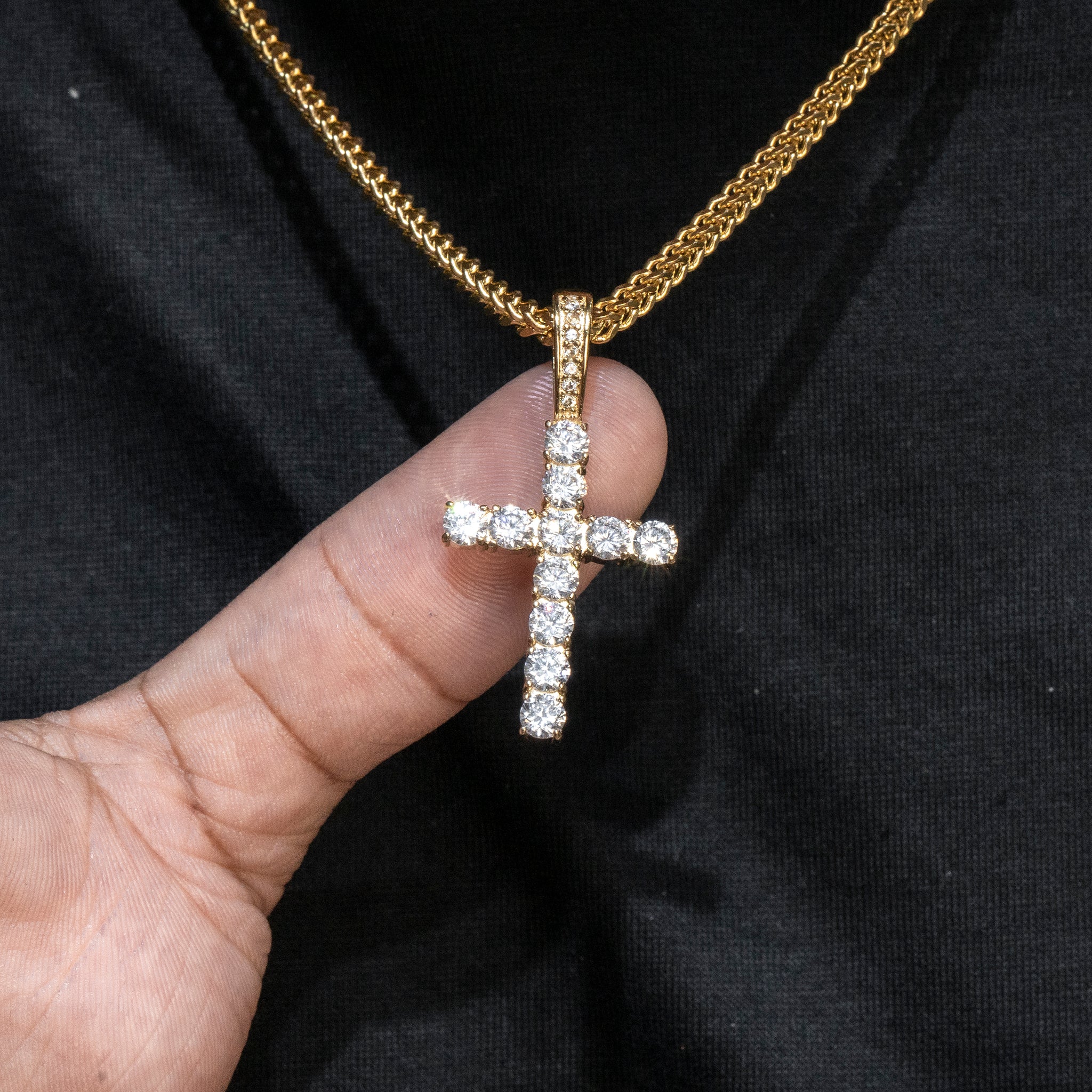 Diamond Cross Diamond Cross Necklace Gold Urban