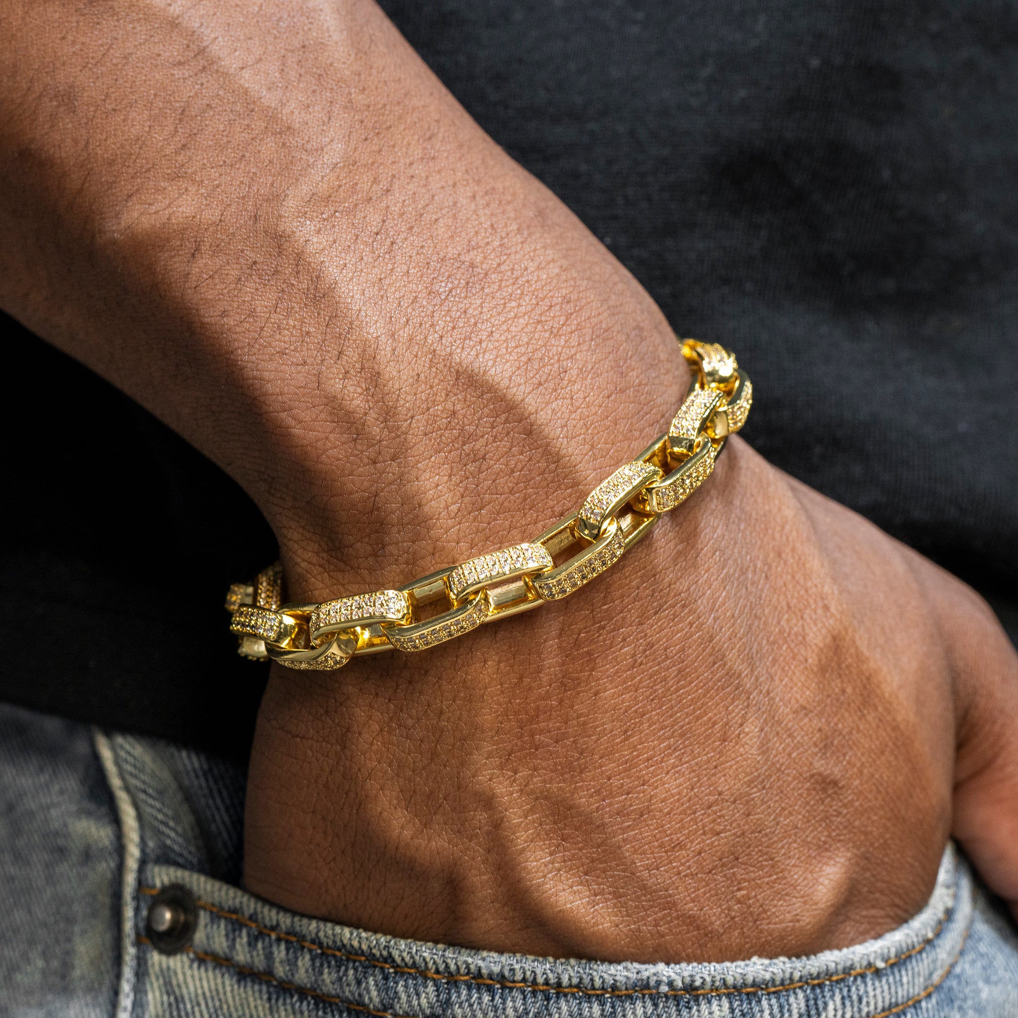 Gold Jewelry Gold Iced Out VVS Hermes Bracelet - Main Image
