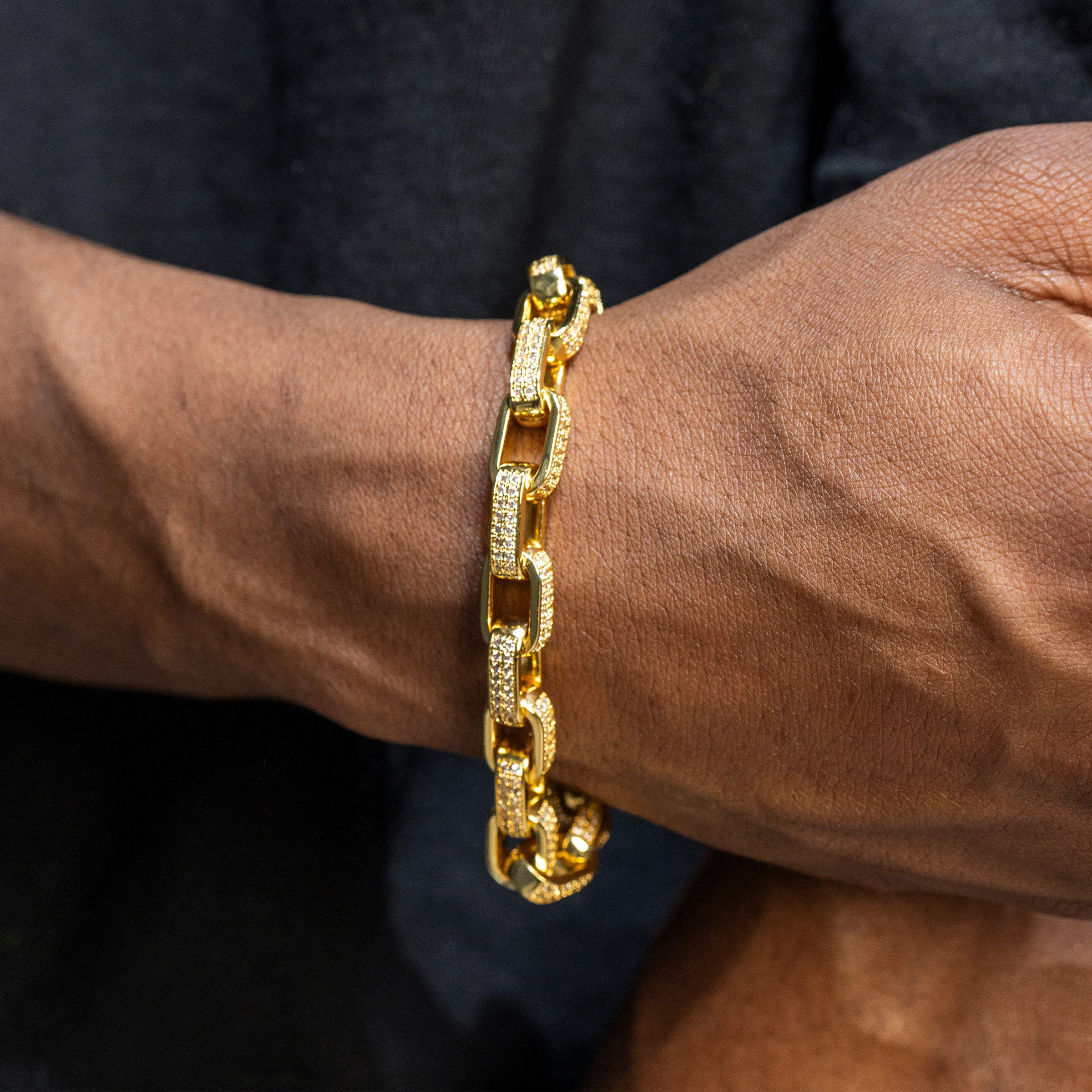 Gold Jewelry Gold Iced Out VVS Hermes Bracelet1