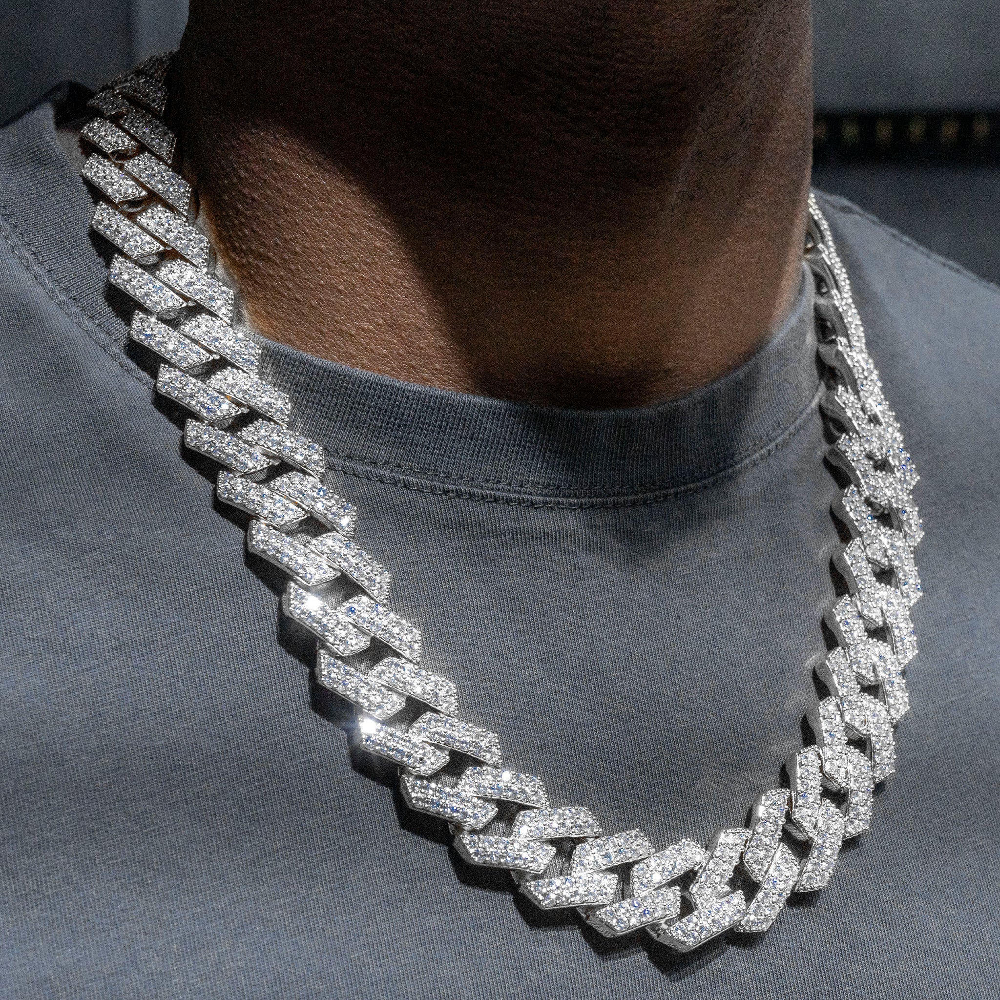 White Gold Diamond Necklace | Prong Set | Gold Urban