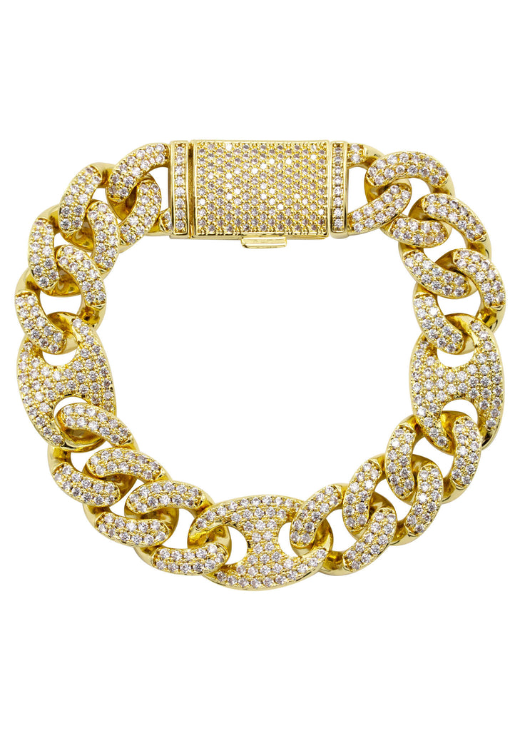 Iced Out Bracelets | Men's Diamond & Gold Iced Out Chain Bracelet ...