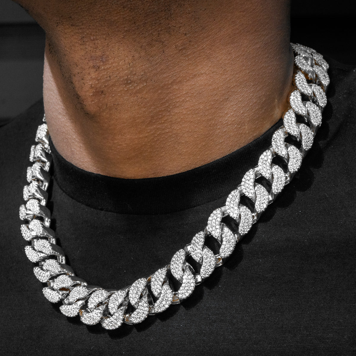 Mens White Gold Iced Out Miami Cuban Link Chain | 22MM – goldurban.com