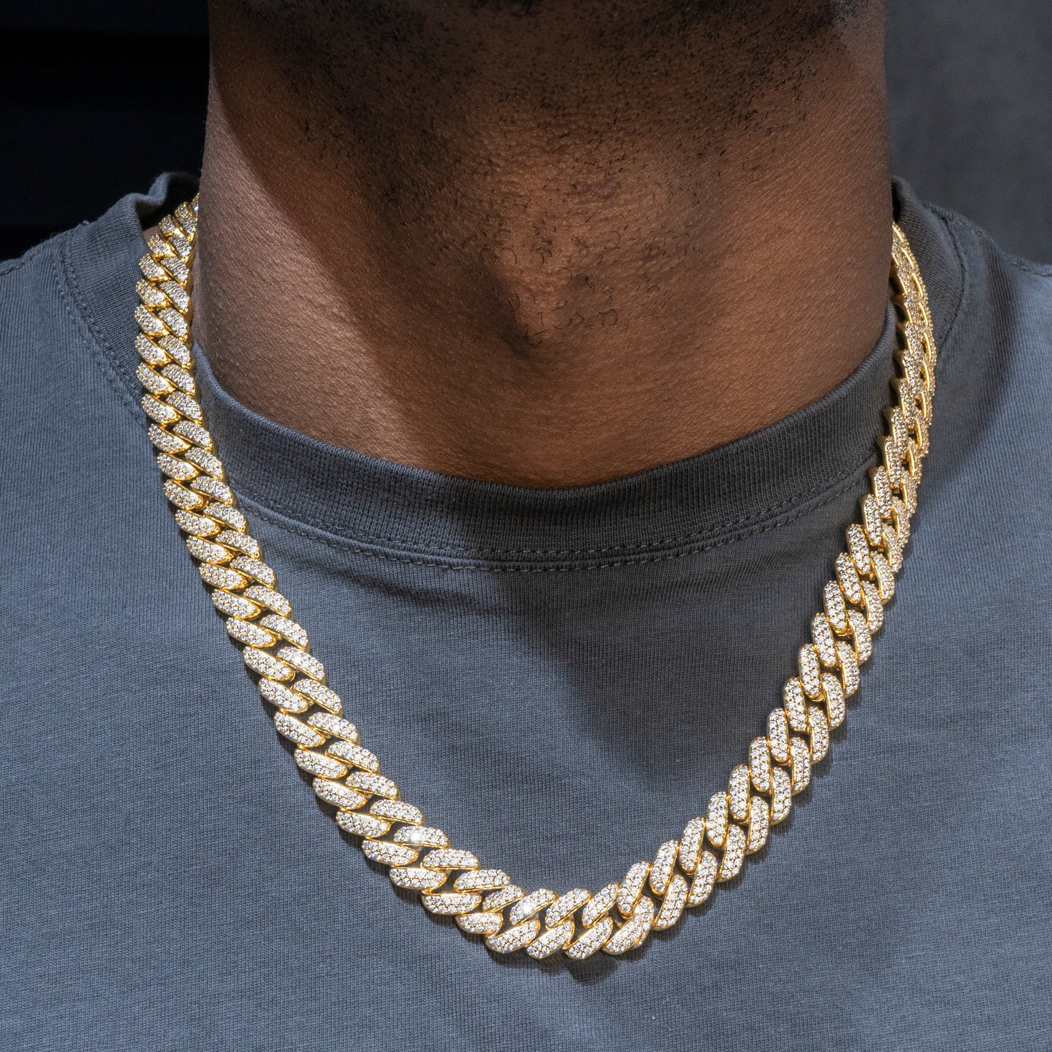 14k Gold Layered 24in 10mm Icy Cuban outlet Chain Necklace Mens