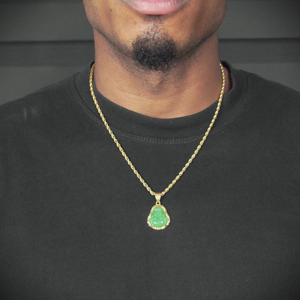 Mens Jewelry - 14K Gold Buddha Necklace | Appx. 5 Grams
