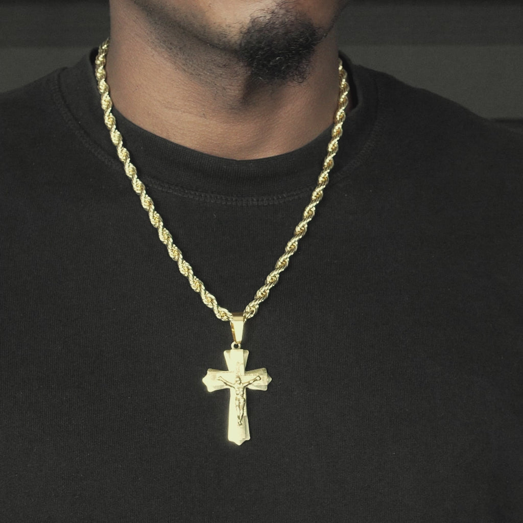 Mens Jewelry - Gold Crucifix Necklace | Appx. 12 Grams