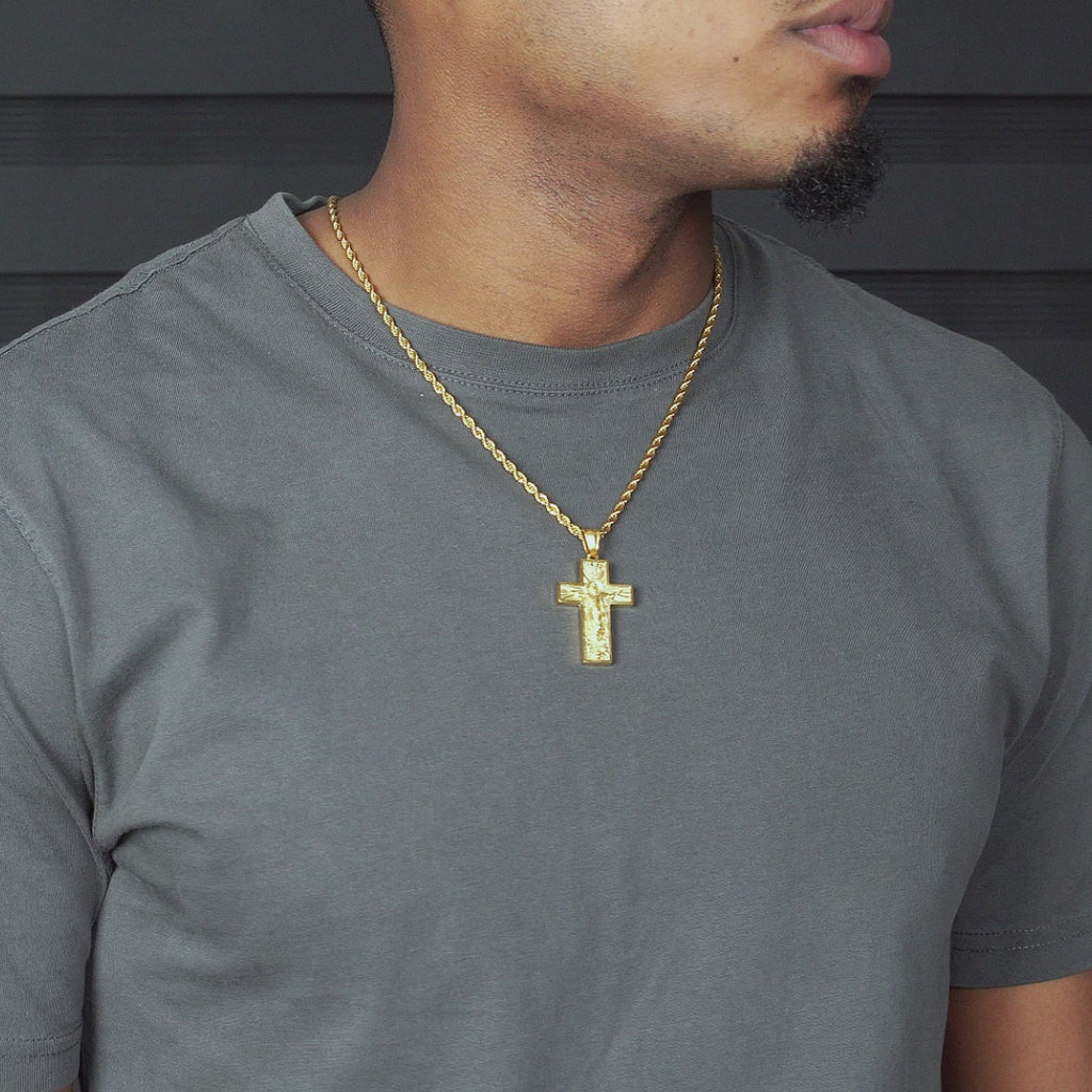 Mens Jewelry - 14K Gold Crucifix Cross Necklace | Appx. 8 Grams