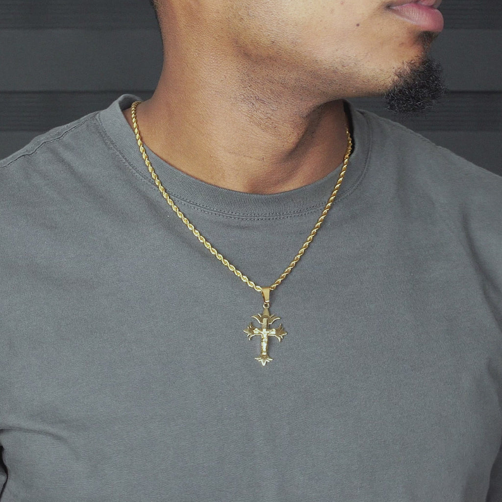 14K ゴールド バッジ　4g 本物保証 Mens Jewelry - 14K Gold Crucifix Necklace | Appx. 4 Grams