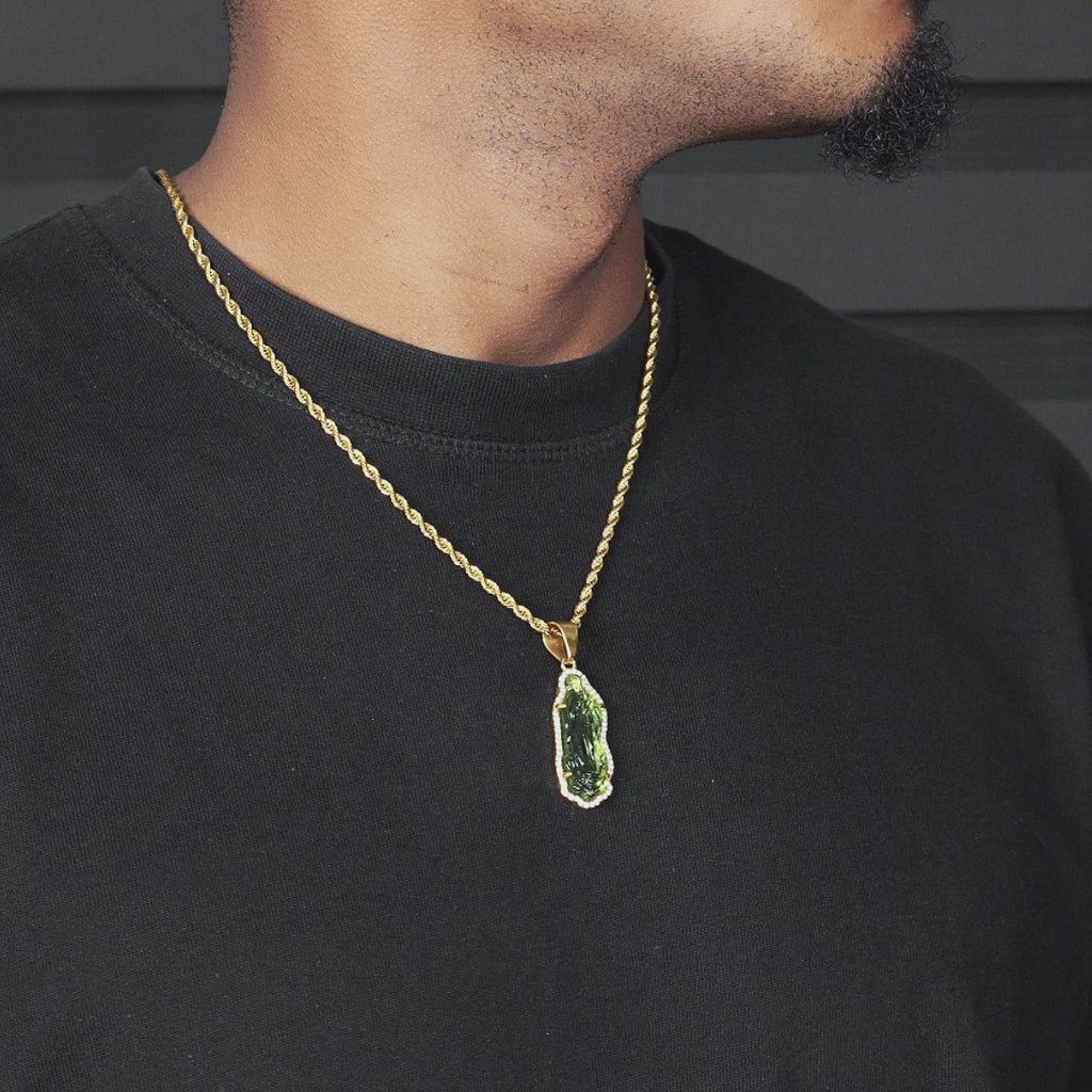 Mens Jewelry - 14K Gold Jade Virgin Mary Necklace | Appx. 7 Grams