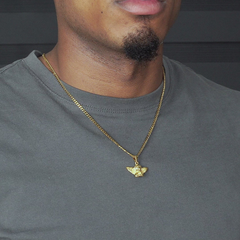 Mens Jewelry - 14K Gold Angel Necklace | Appx. 2.6 Grams
