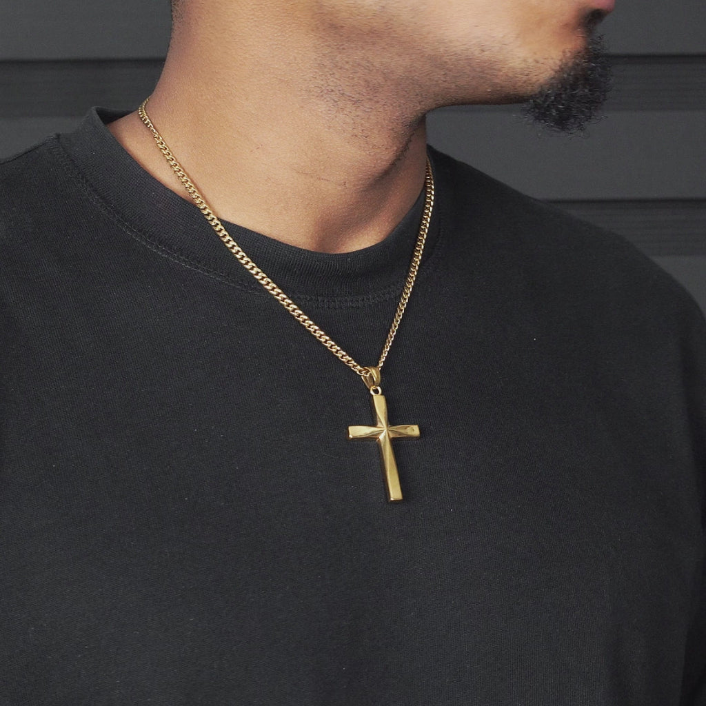Mens Jewelry - 14K Gold Cross Necklace | Appx. 12 Grams