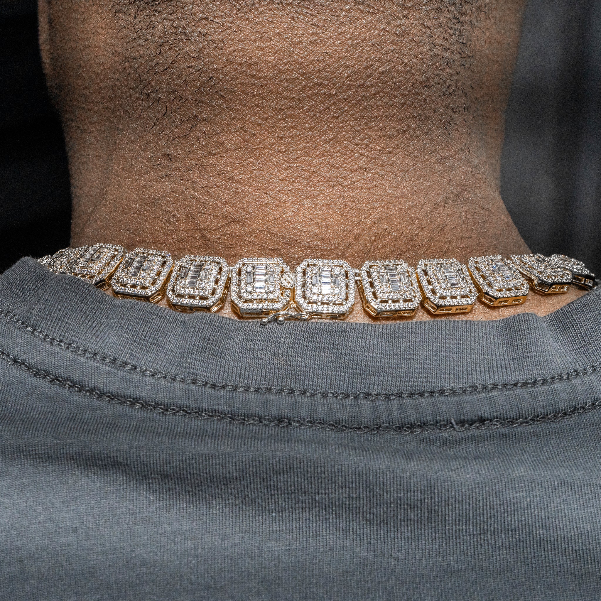 Clustered tennis chainメンズネックレス 約45cm 12mm Clustered Tennis Chain – Cernucci US