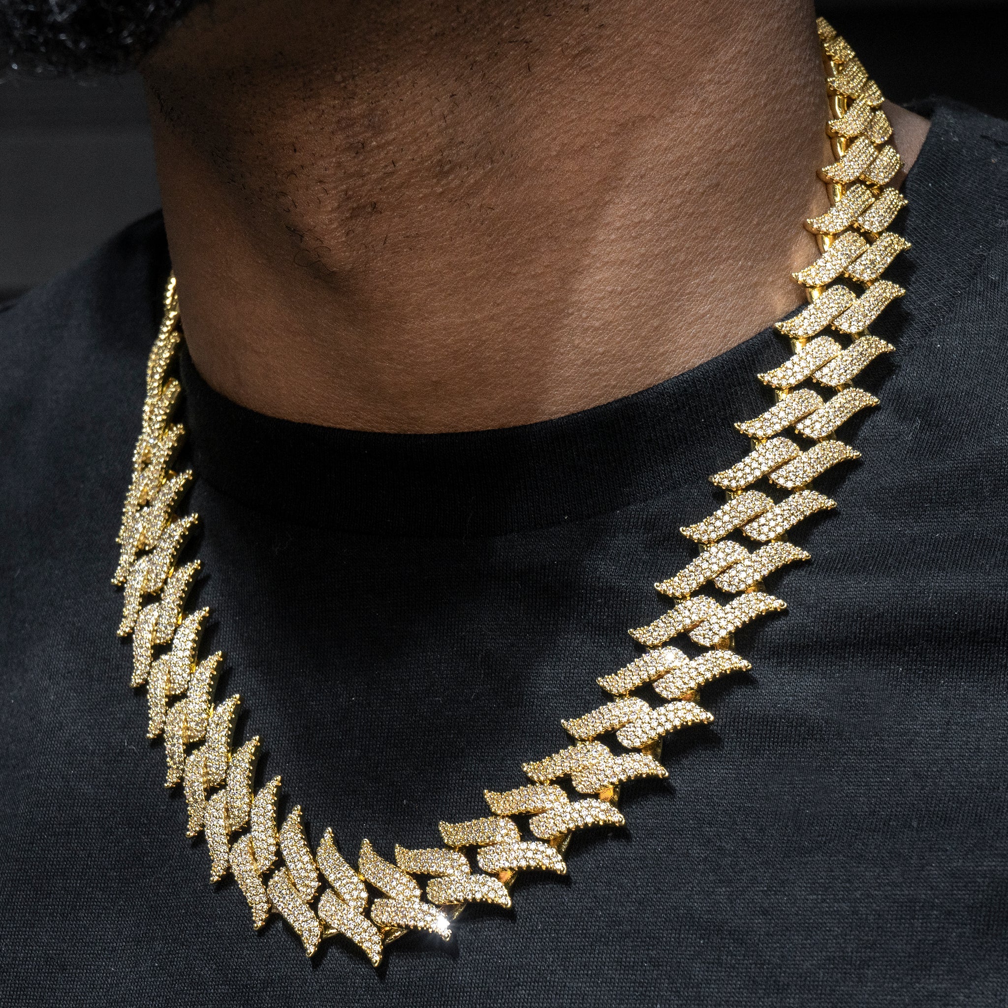 Spiked Necklace Spiked Chain Necklace Gold Urban