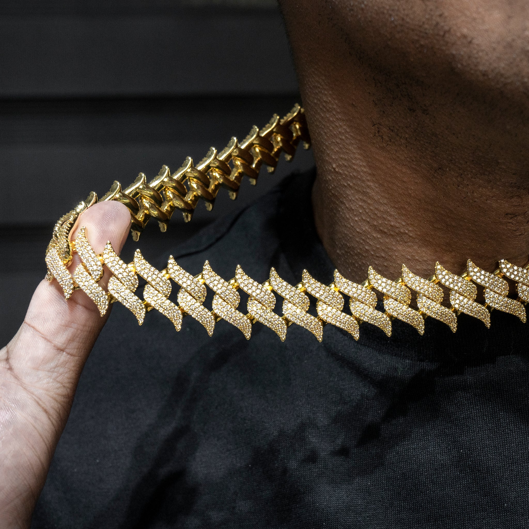 Spiked Necklace Spiked Chain Necklace Gold Urban