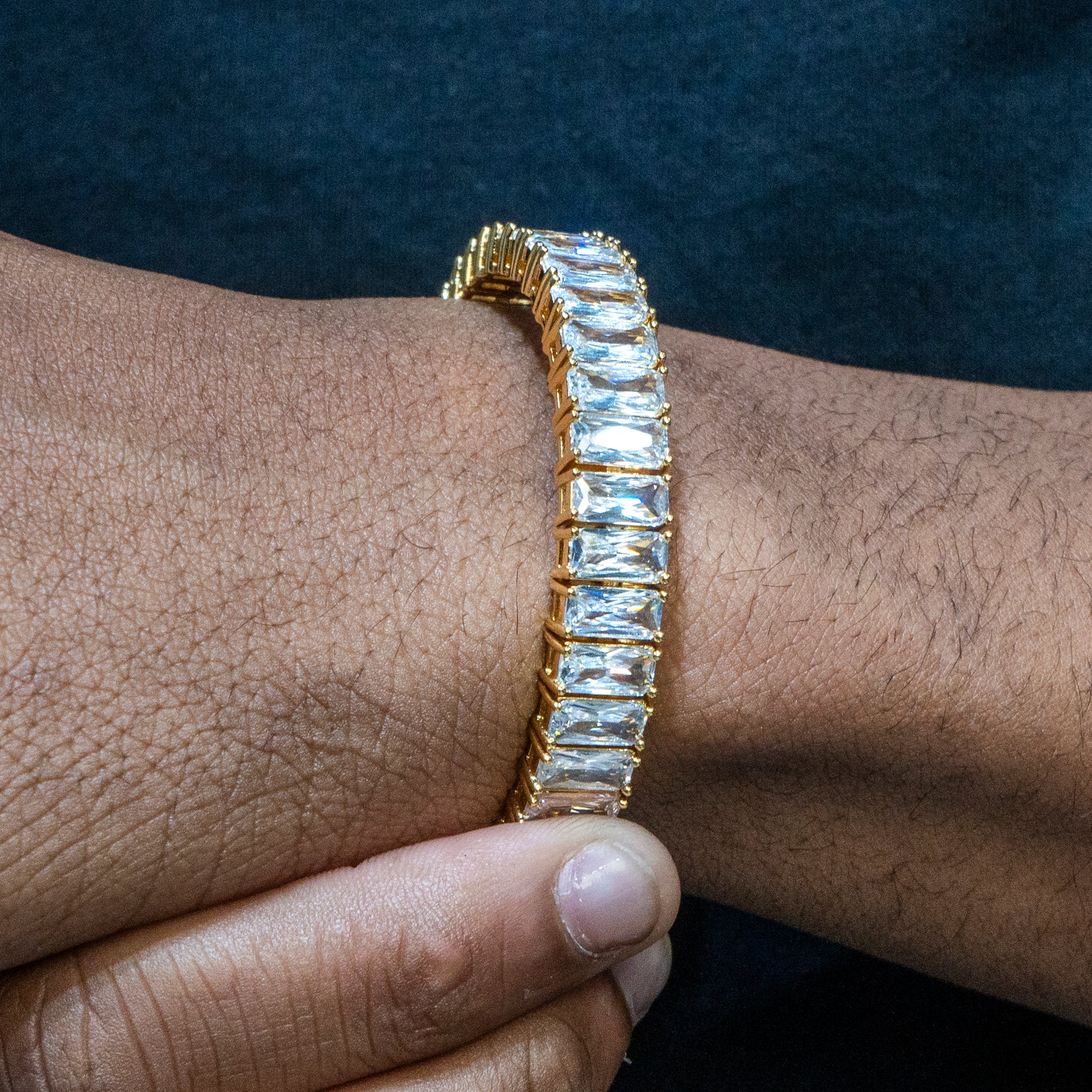 Baguette Diamond Tennis Bracelet Gold Urban