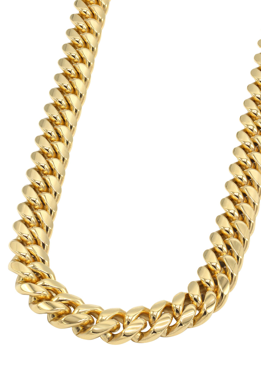 Mens Gold Chain Solid Miami Cuban Link – goldurban.com