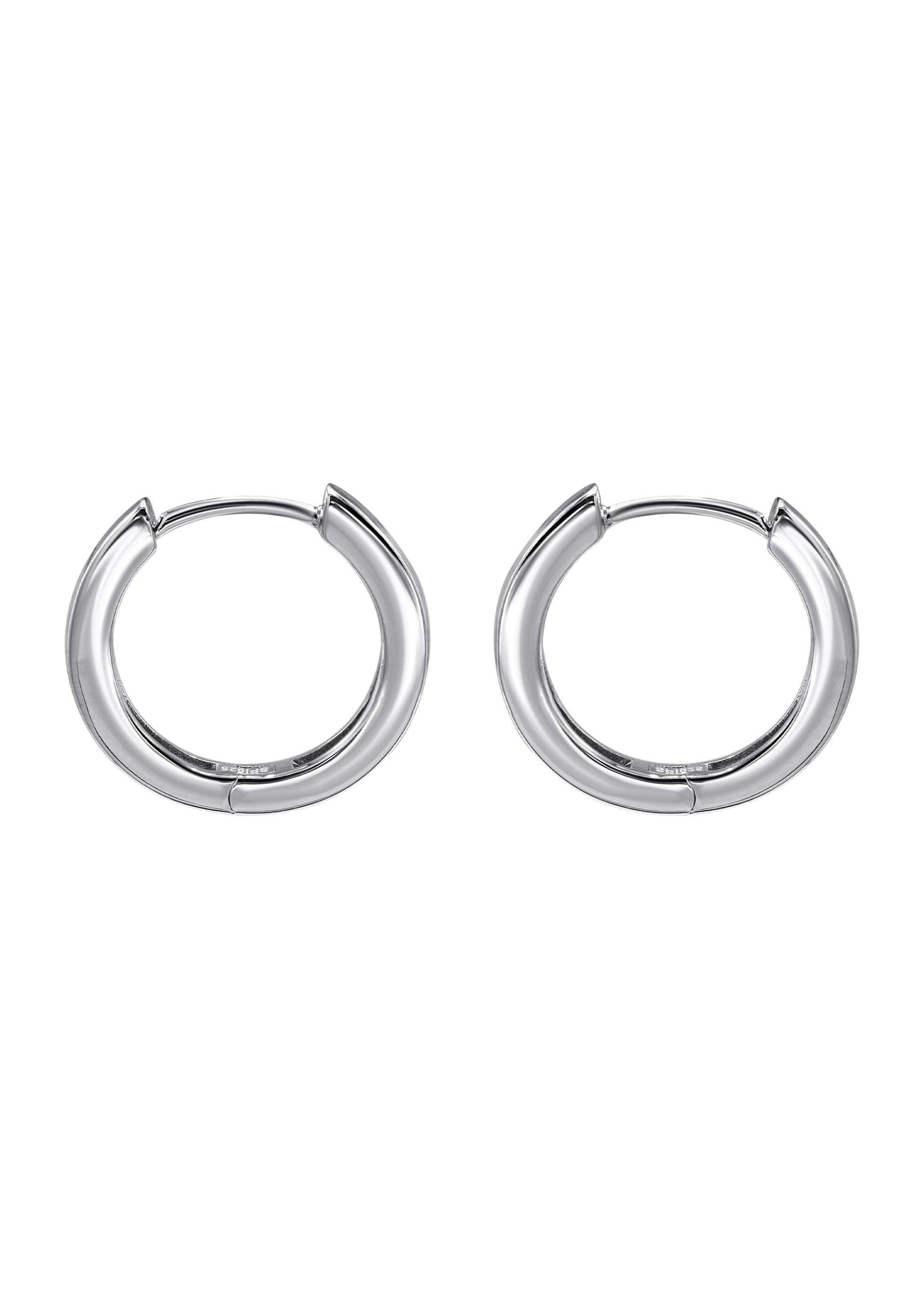Mens Jewelry - Silver Iced Out VVS Hoop Earrings for Men